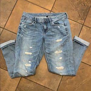 White House Black Market cropped embellished jeans